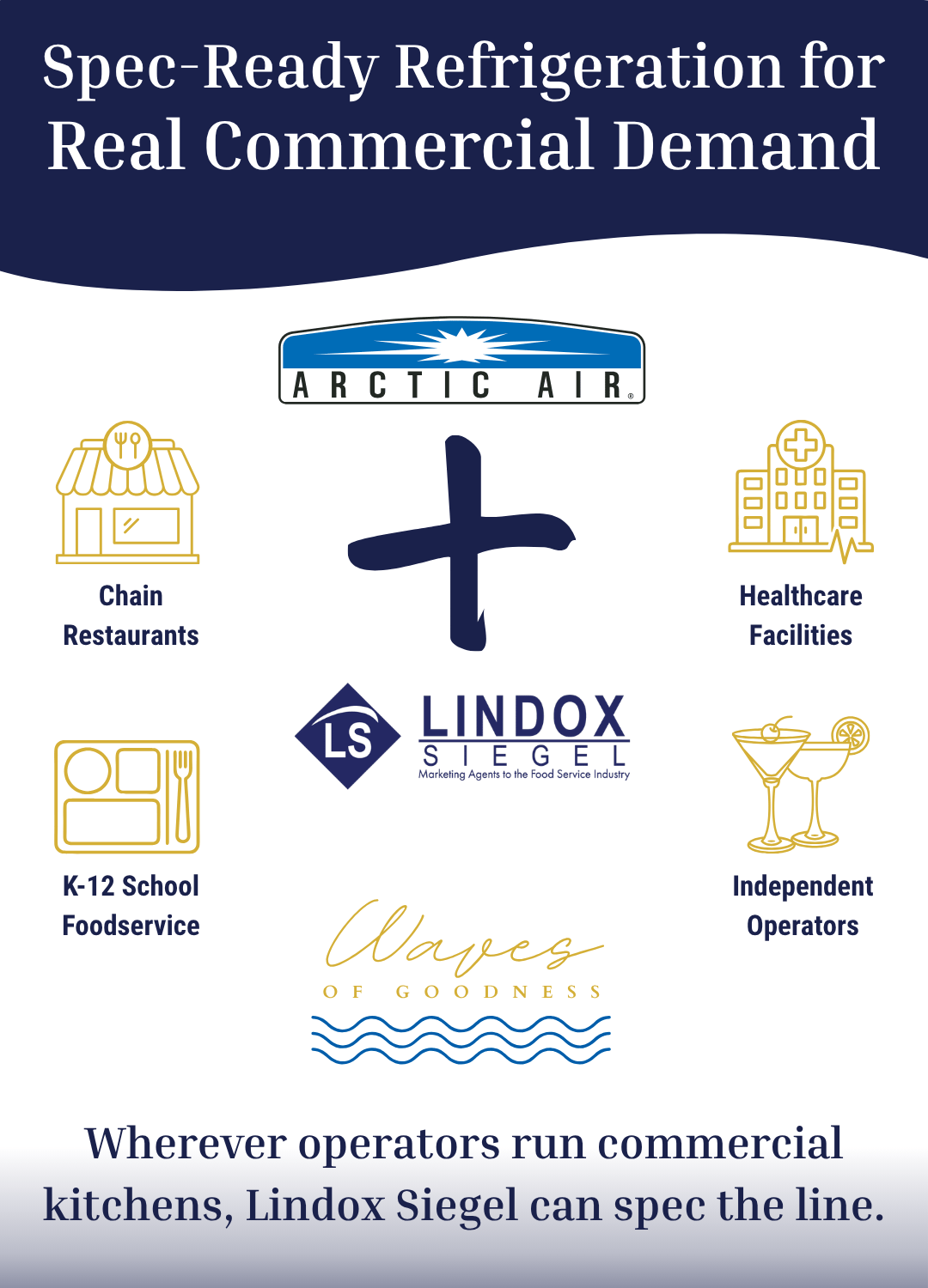 Lindox Siegel announces Arctic Air representation, serving chain restaurants, healthcare, K-12, and independent operators.